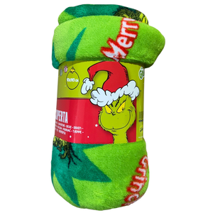 Plaid il Grinch in Coral Fleece Morbida e Calda Coperta 140 X 90 CM Natale - E13722mc