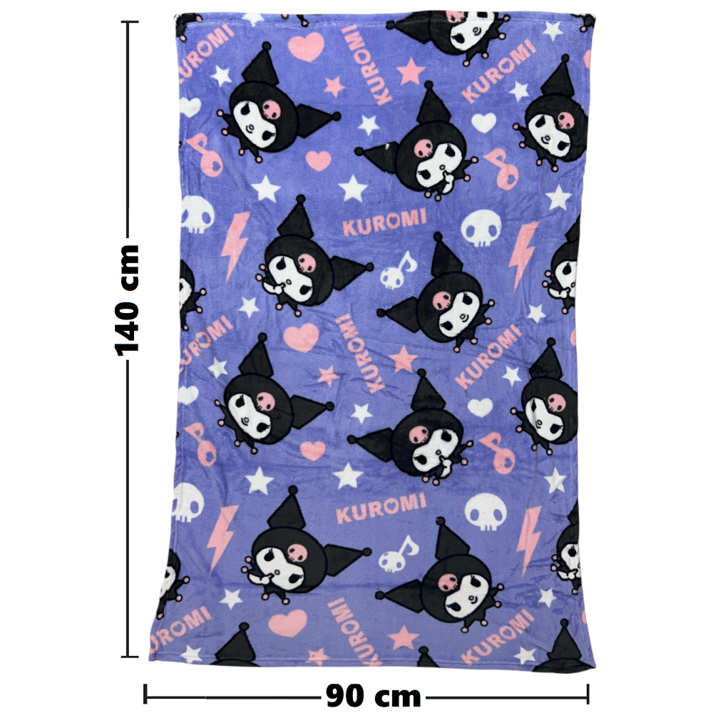 Plaid Kuromi Sanrio in Coral Fleece Morbida e Calda Coperta 140 X 90 CM - H13713mc
