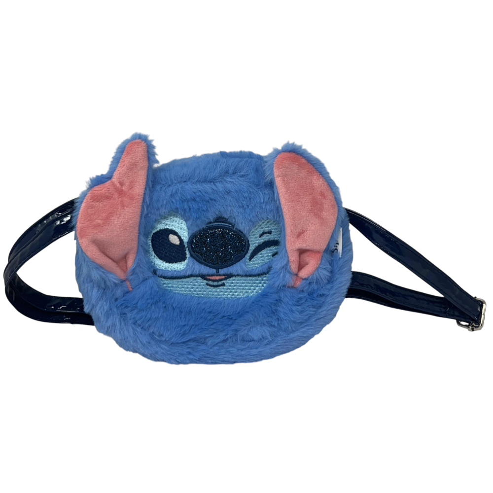 Borsa Passeggio Stitch DISNEY in Peluche con Tracolla Dettagli 3d e Glitterati - D13924mc