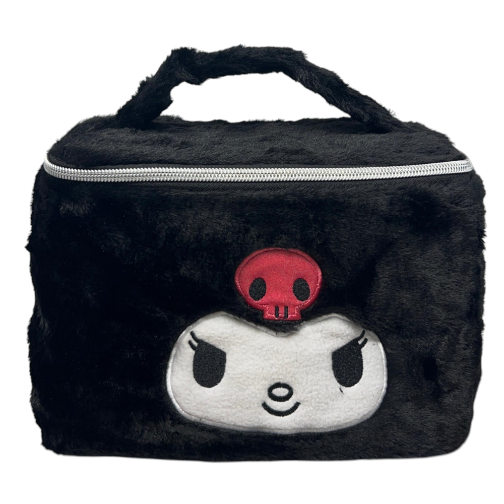Beauty Case Kuromi Sanrio in Soffice Peluche Morbida Trousse con Dettagli Ricamati- H13935mc
