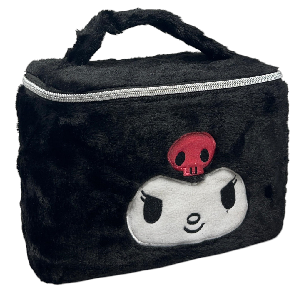 Beauty Case Kuromi Sanrio in Soffice Peluche Morbida Trousse con Dettagli Ricamati- H13935mc