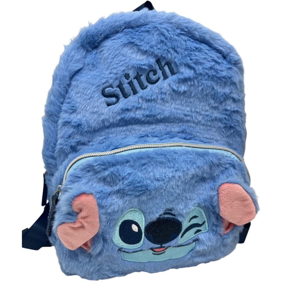 Zainetto da Passeggio Stitch DISNEY in Peluche Borsa 28 CM con Dettagli 3d e Ricamati - D13927mc