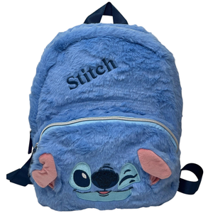 Zainetto da Passeggio Stitch DISNEY in Peluche Borsa 28 CM con Dettagli 3d e Ricamati - D13927mc