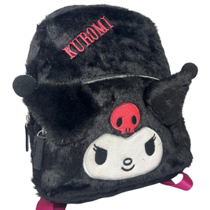 Zainetto da Passeggio Kuromi Sanrio in Peluche Borsa 28 CM con Dettagli 3d e Ricamati - H13926mc