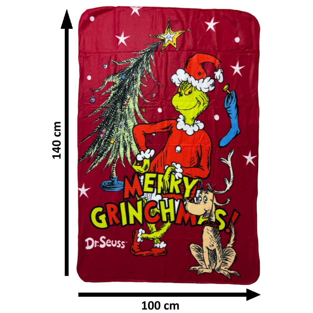 Plaid in Pile Grinch Coperta in Morbido Poliestere 100 X 150 CM 210 Gsm - Gri-2004