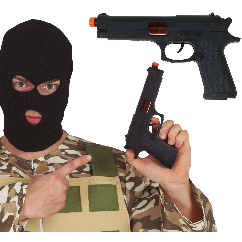 Pistola Giocattolo Nera 23 CM Accessorio Travestimento Carnevale Cosplay Feste in Maschera - 18887