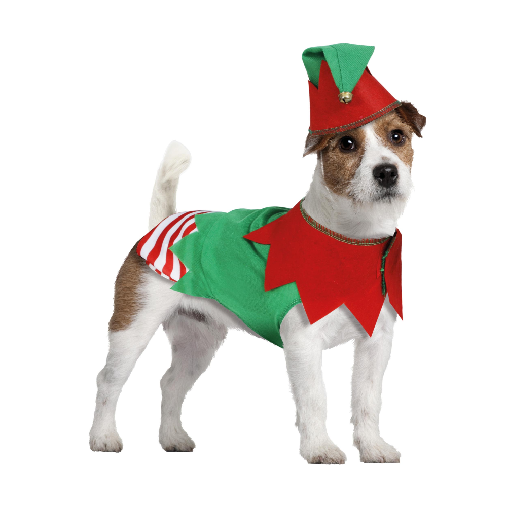 Travestimento da Elfo per Cani Pettorina e Cappellino con Campanellina - 4501