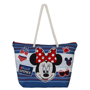 Borsa Mare Minnie DISNEY in Tessuto con Manici e Cerniera da Spiaggia - 08599