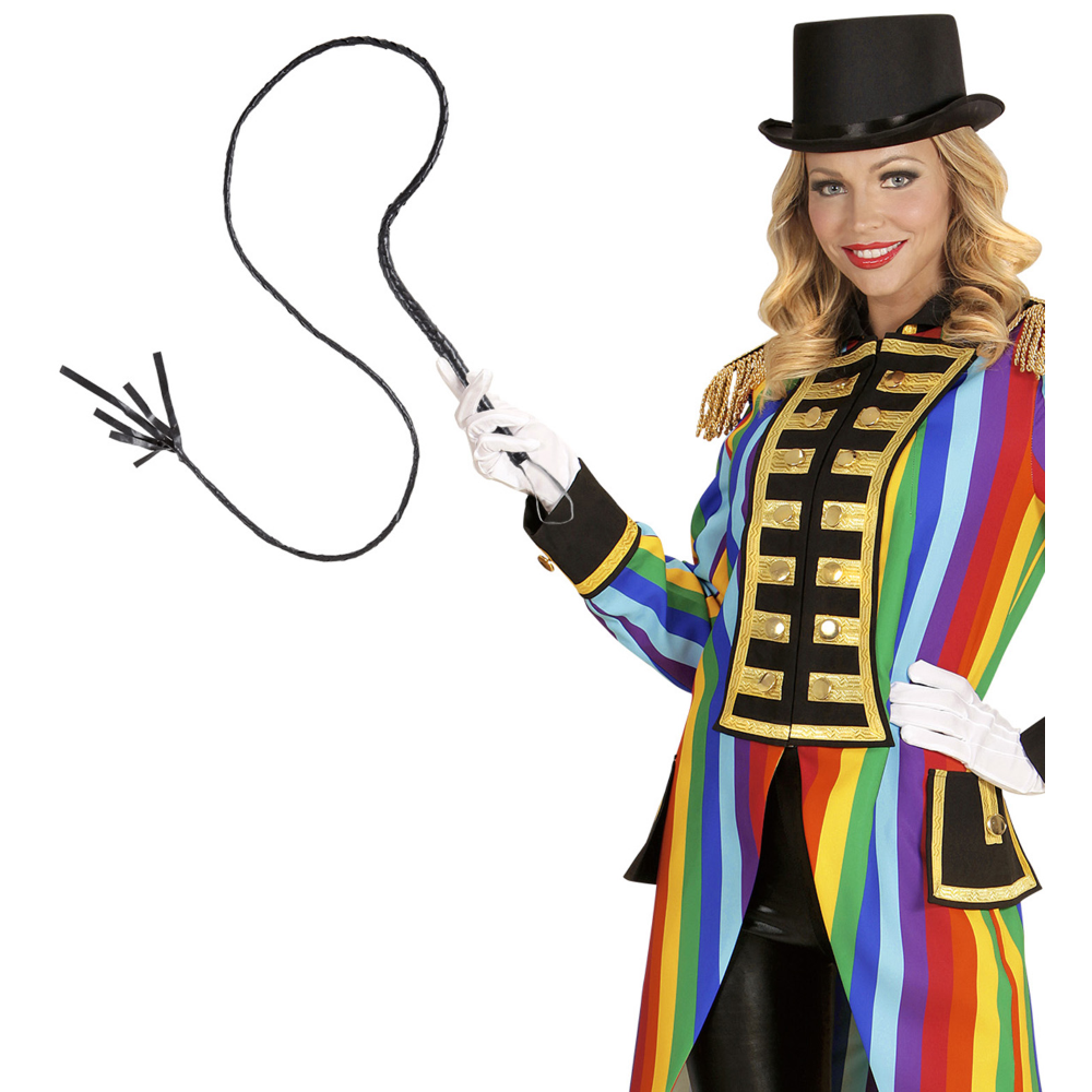 Frusta in Similpelle Autentica 180 CM Accessorio Travestimento Carnevale Cosplay Feste in Maschera - 05383
