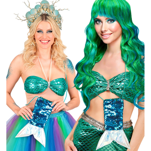 Borsetta a Tracolla Forma Coda di Sirena con Pailettes Accessorio Travestimenti Carnevale Cosplay - 12026
