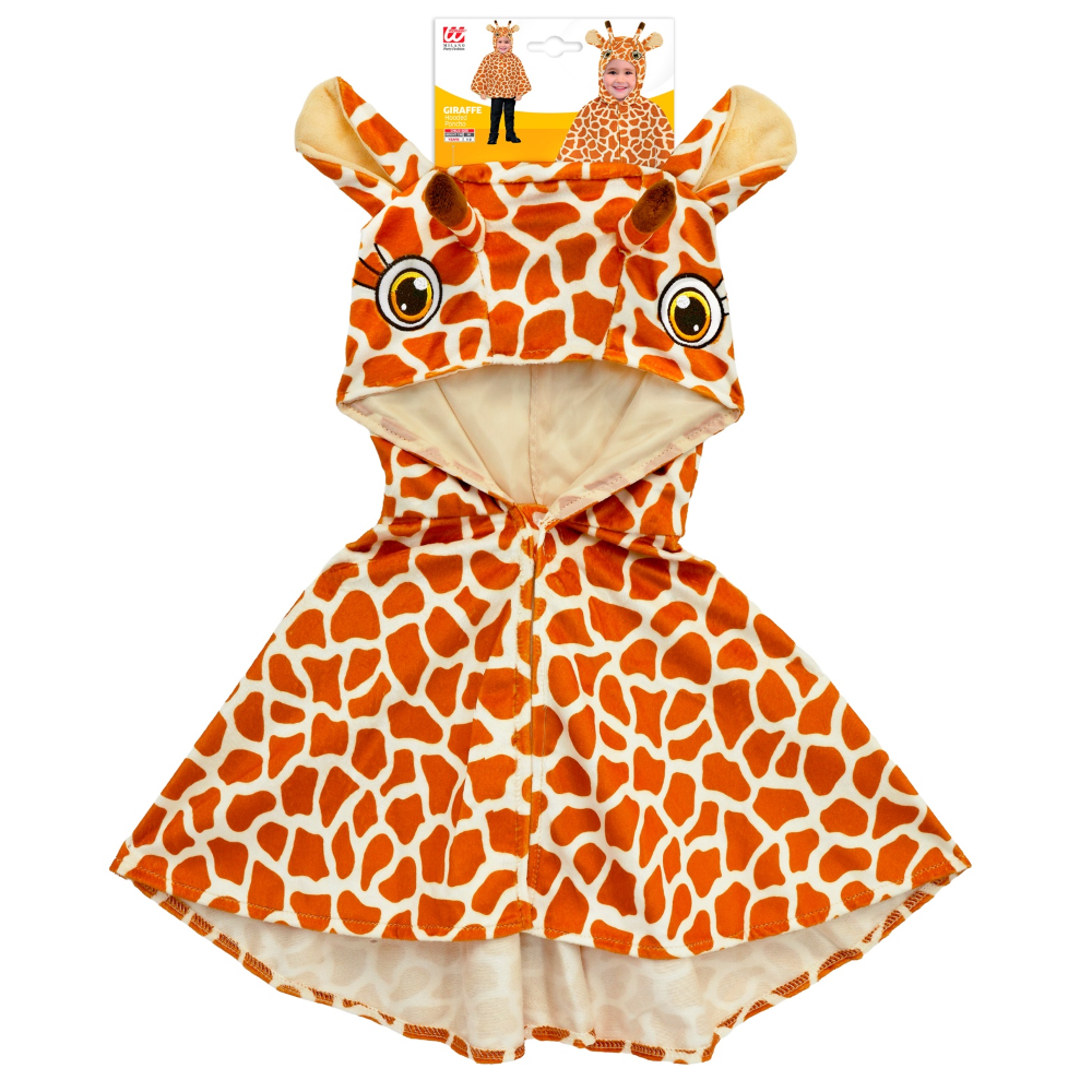 Poncho in Peluche con Cappuccio Travestimento Giraffa Costume Carnevale Feste in Maschera - 16204