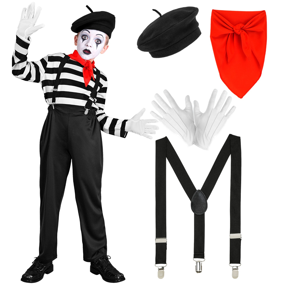 Costume Mimo Bambino Stile Parigino Travestimento Carnevale Cosplay Feste in Maschera - 2241