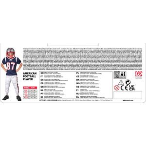 Costume Giocatore di Football Americano Travestimento Carnevale Cosplay Feste in Maschera - 2472