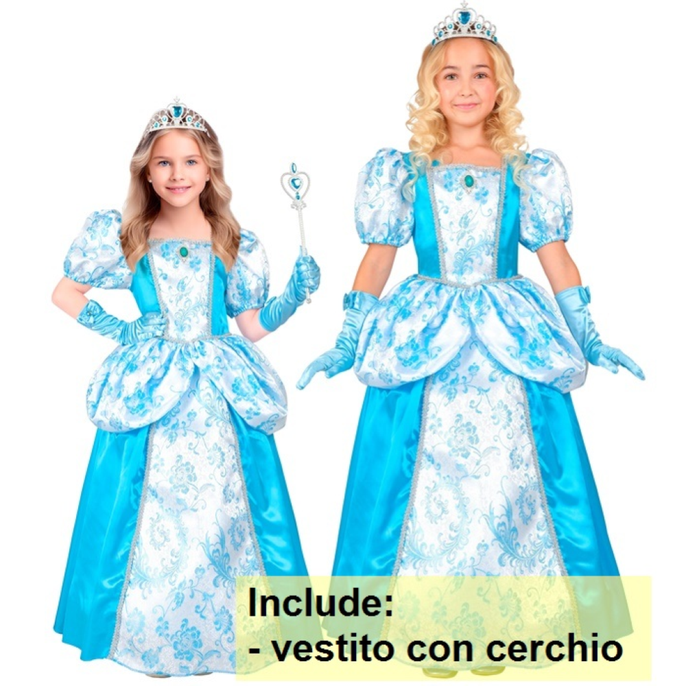 Costume Principessa Abito Lungo Travestimento Carnevale Feste in Maschera Cosplay Cenerentola - 2763