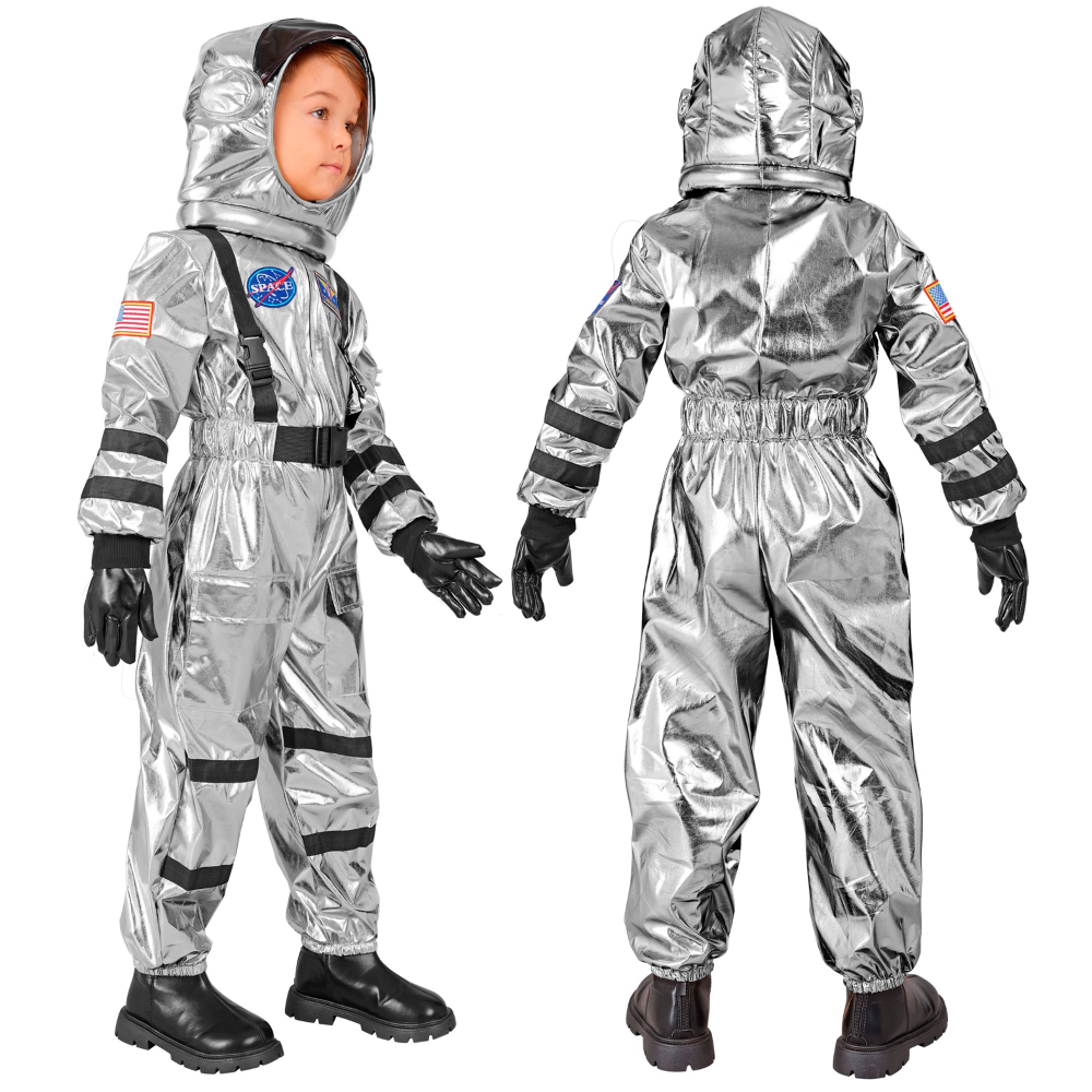 Costume Astronauta Tuta e Casco Travestimento Carnevale Cosplay Feste in Maschera - 2806