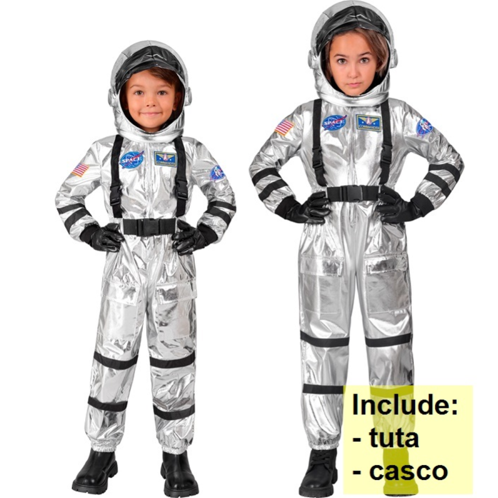 Costume Astronauta Tuta e Casco Travestimento Carnevale Cosplay Feste in Maschera - 2806