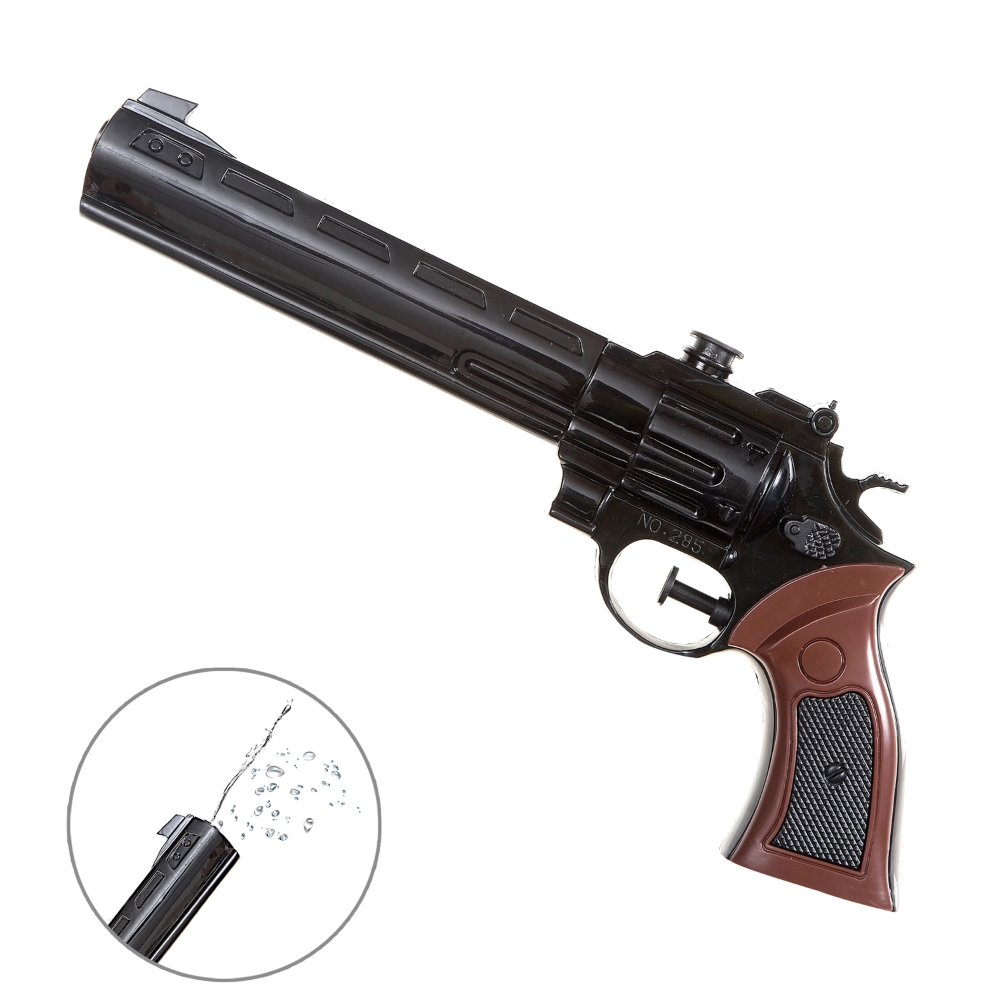 Pistola Giocattolo Cowboy a Spruzzo 30 CM Revolver Western Accessorio Travestimenti Feste a Tema - 3017v
