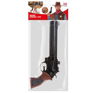 Pistola Giocattolo Cowboy a Spruzzo 30 CM Revolver Western Accessorio Travestimenti Feste a Tema - 3017v