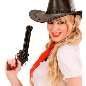 Pistola Giocattolo Cowboy a Spruzzo 30 CM Revolver Western Accessorio Travestimenti Feste a Tema - 3017v