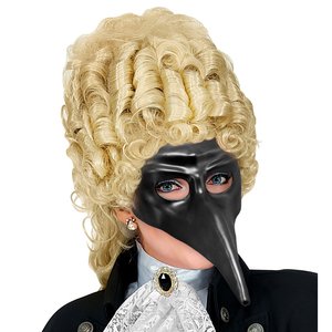 Maschera Veneziana Nera con Becco Accessorio Travestimento Carnevale Teatrale - 46873