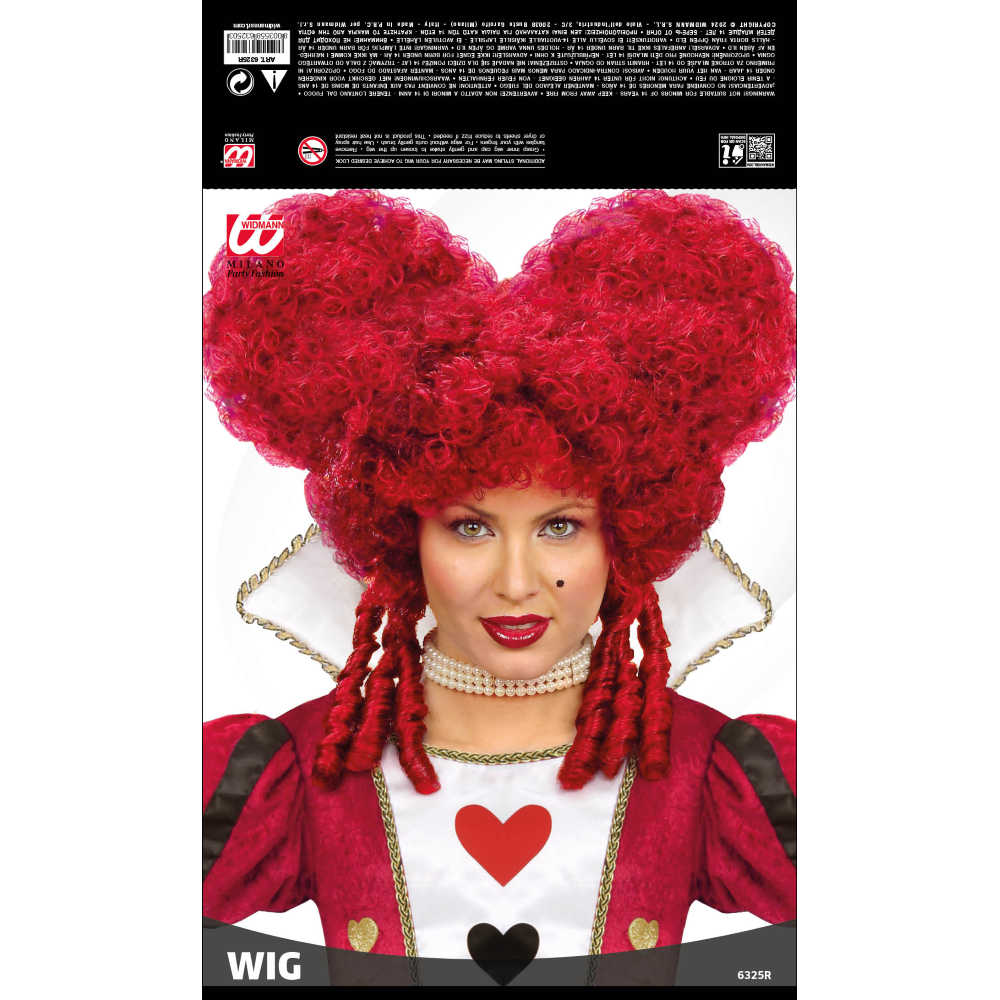 Parrucca Barocca Burgundy Accessorio Travestimento Carnevale Cosplay Regina di Cuori - 6325r
