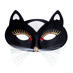 Maschera Domino Gatta Nero Accessorio Travestimento Carnevale Cosplay Feste a Tema - 64641