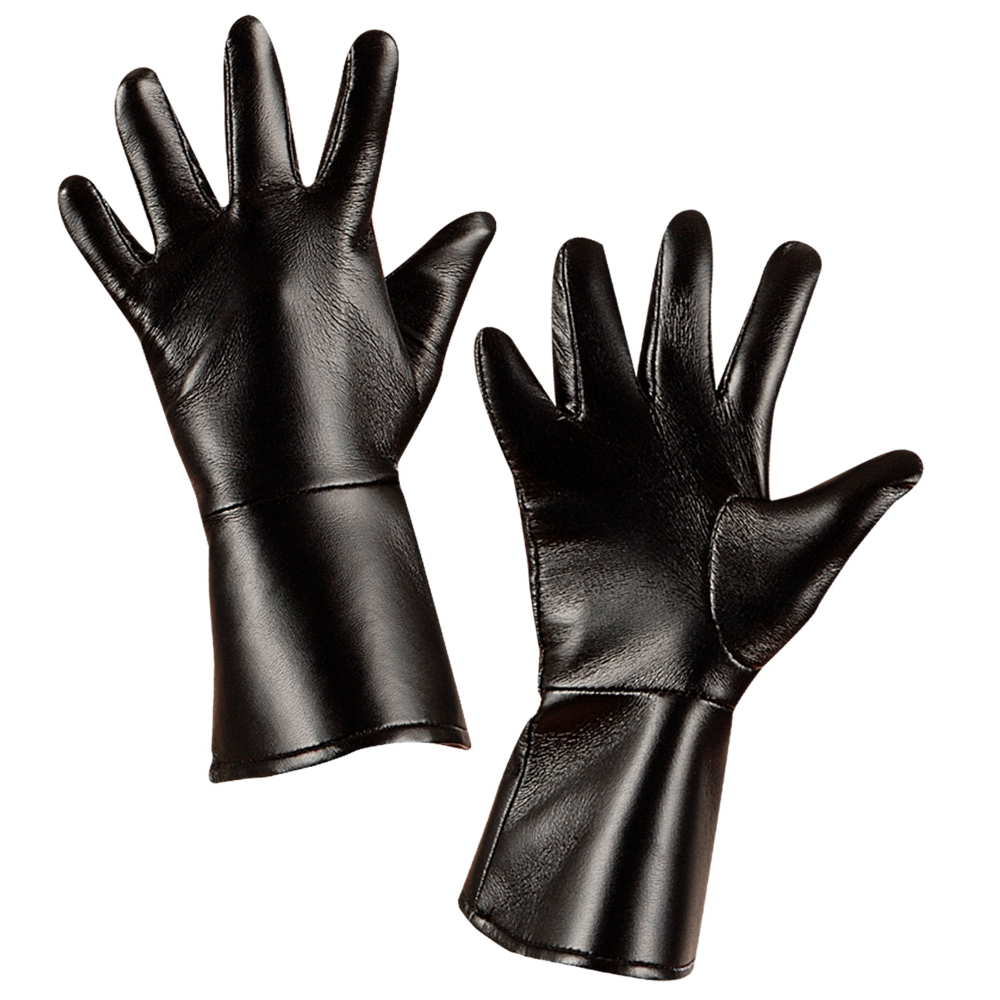 Guanti Caratteriali Neri in Similpelle Accessorio Travestimenti Carnevale Halloween Cosplay - 8533b