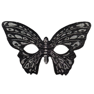 Maschera Domino Farfalla Nera Accessorio Travestimento Carnevale Cosplay Feste a Tema - 6448f/n