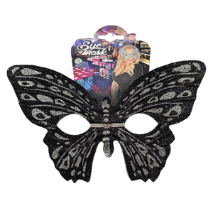 Maschera Domino Farfalla Nera Accessorio Travestimento Carnevale Cosplay Feste a Tema - 6448f/n