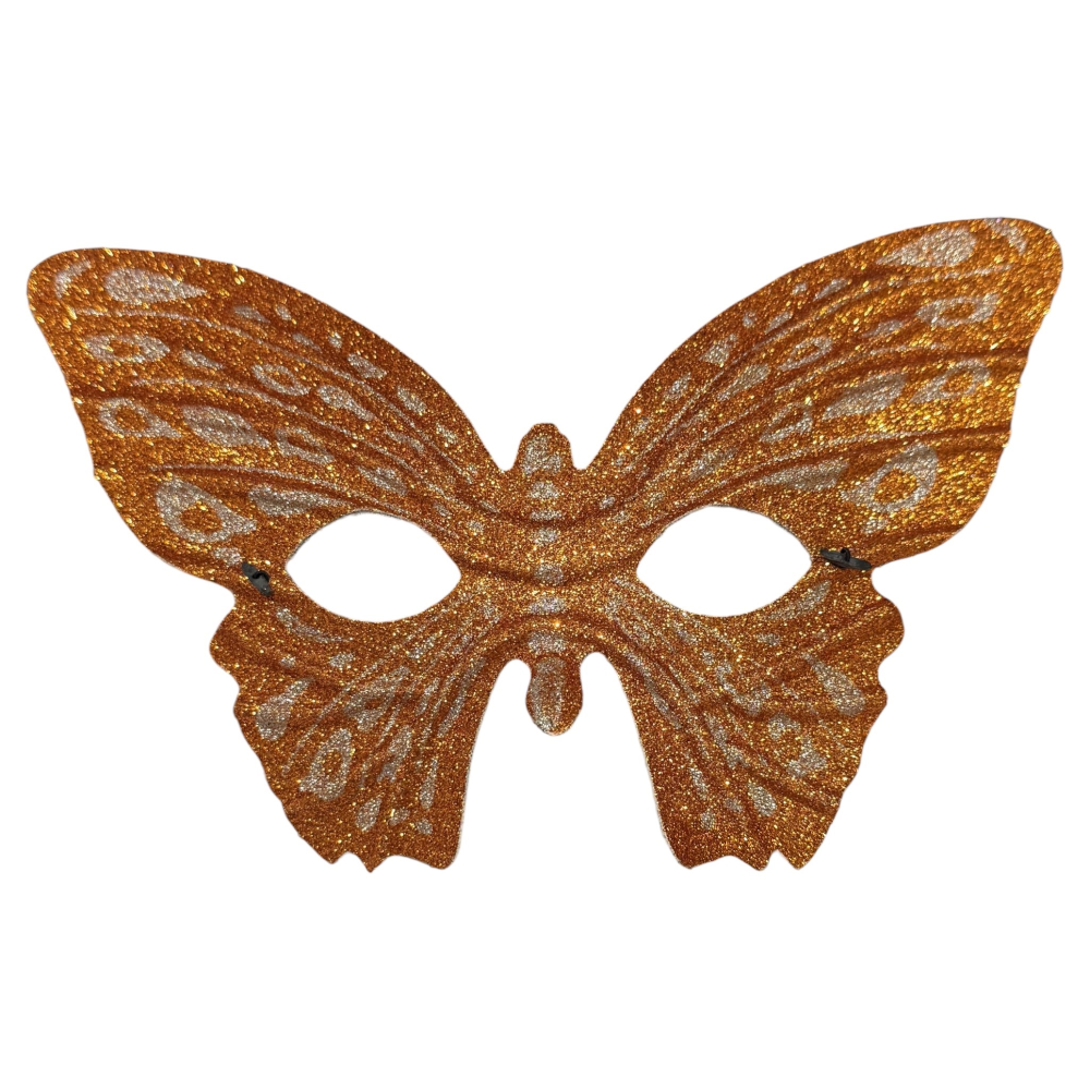 Maschera Domino Farfalla Arancione Accessorio Travestimento Carnevale Cosplay Feste a Tema - 6448f/a