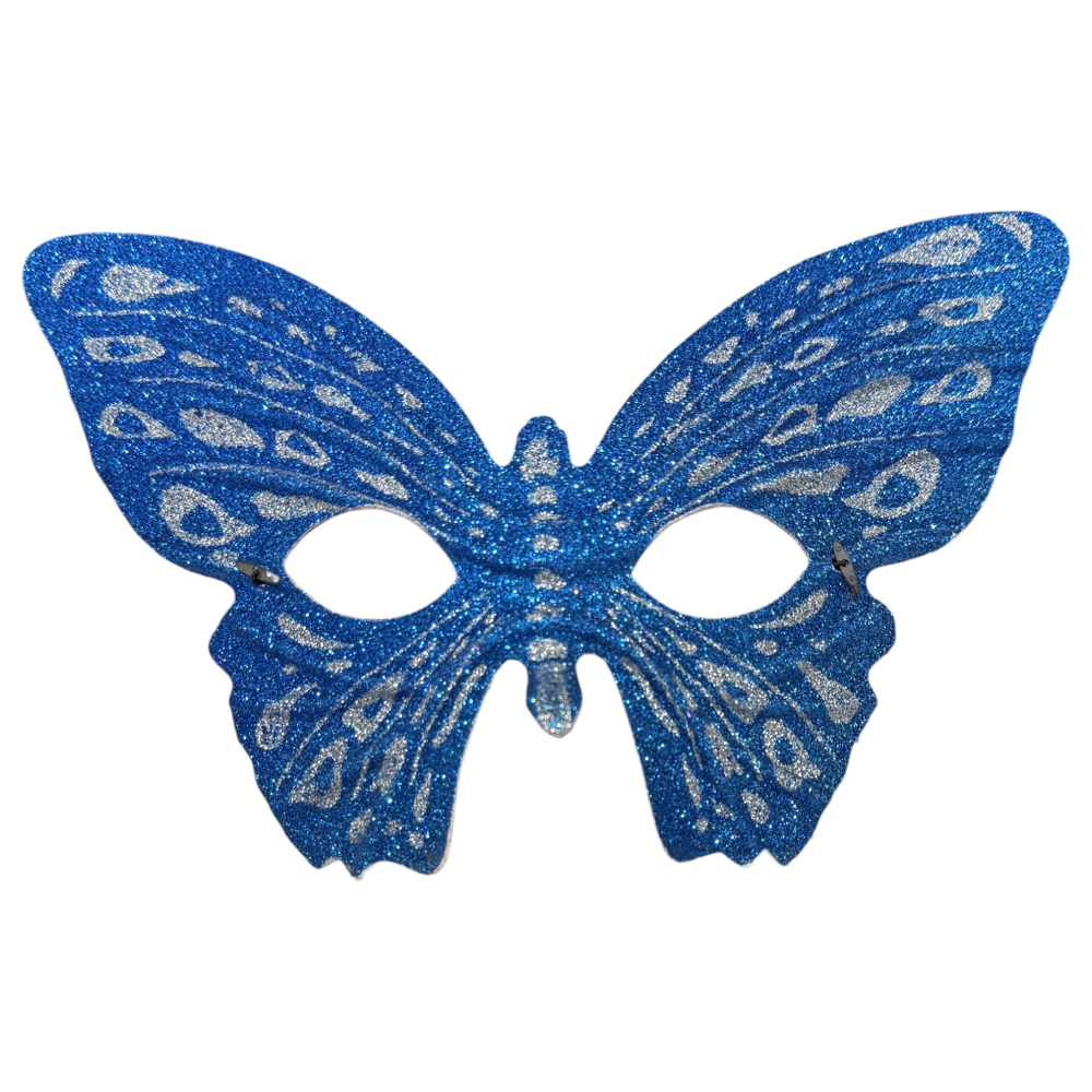 Maschera Domino Farfalla Blu Accessorio Travestimento Carnevale Cosplay Feste a Tema -6448f/b