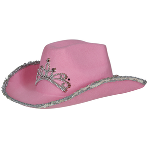 Cappello Rosa da Cowgirl Accessorio Travestimento Cowboy Carnevale Feste in Maschera - 13582