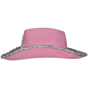 Cappello Rosa da Cowgirl Accessorio Travestimento Cowboy Carnevale Feste in Maschera - 13582