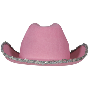 Cappello Rosa da Cowgirl Accessorio Travestimento Cowboy Carnevale Feste in Maschera - 13582