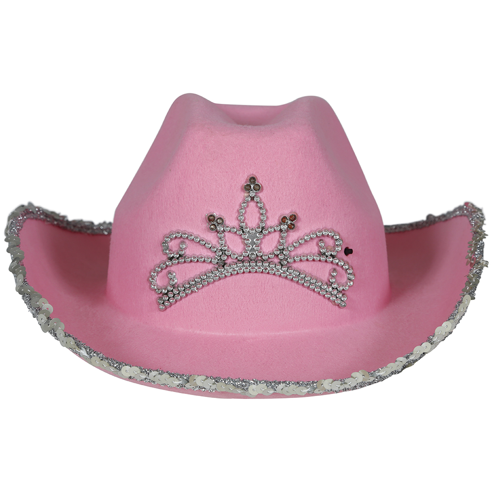 Cappello Rosa da Cowgirl Accessorio Travestimento Cowboy Carnevale Feste in Maschera - 13582
