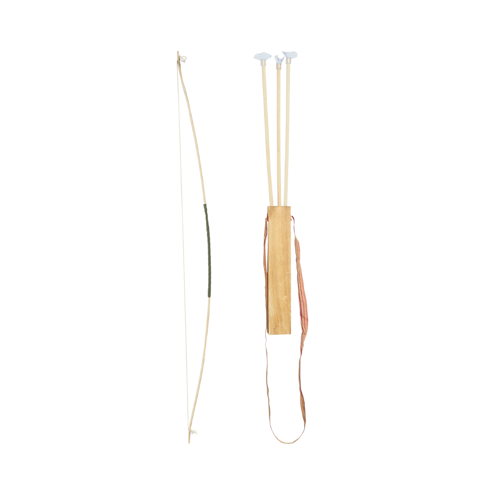 Set Arciere 105 Arco Faretra in Legno 3 Frecce Accessorio Travestimento Cosplay Carnevale - 17413