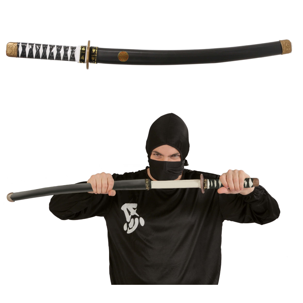 Spada Giapponese con Fodero 73 CM Accessorio Travestimento Cosplay Carnevale Ninja - 18349