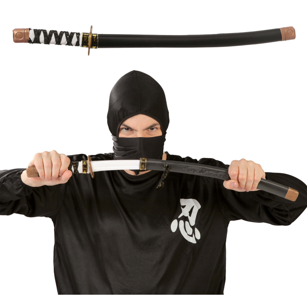 Spada Giapponese con Fodero 59 CM Accessorio Travestimento Cosplay Carnevale Ninja - 18350