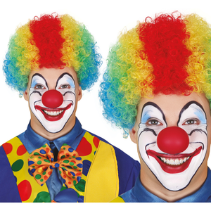 Parrucca Riccia Multicolore Accessorio Travestimento Carnevale Clown Pagliaccio - 90207
