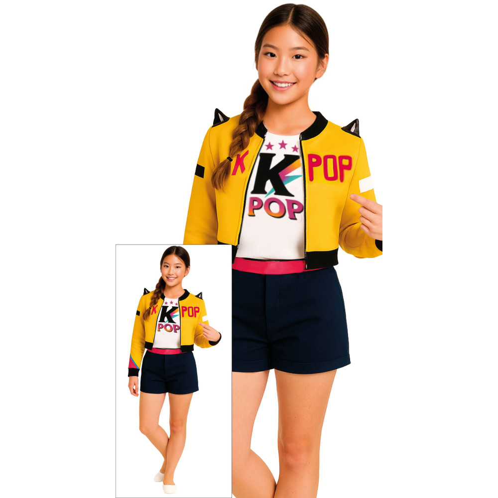 Costume K-Pop Star Nova Travestimento Carnevale Cosplay Rumi Huntrix Cacciatrice - 7879