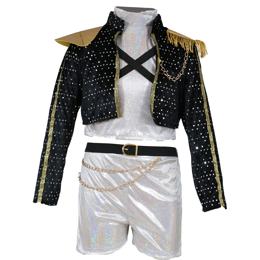 Costume K-Pop Star Silver Leader Travestimento Carnevale Cosplay Rumi Huntrix Idol Golden - 7878