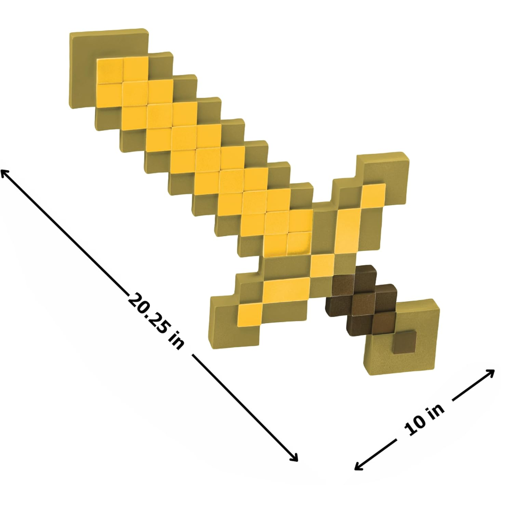 Spada Dorata Gold Sword Minecraft Accessorio Travestimento Cosplay - 112309-15l-6