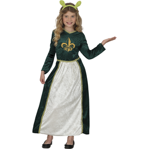 Costume Lady Abito Lungo Travestimento Carnevale Cosplay Fiona Festa in Maschera - 7875