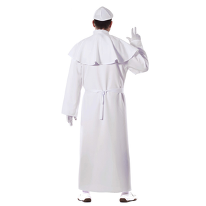 Costume da Papa Uomo Travestimento Carnevale con Sottana Mantello Zucchetto Cintura Feste a Tema - 8041
