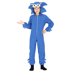 Costume da Riccio Blu Tuta con Cappuccio Travestimento Carnevale Cosplay Sonic - 8100