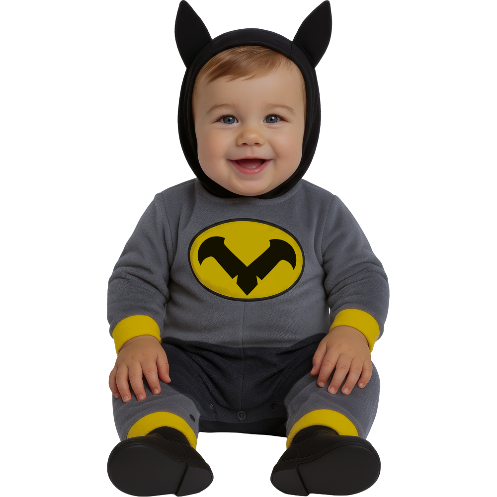 Costume Eroe Notturno Tuta con Cappuccio Travestimento Carnevale Cosplay Batman - 8206