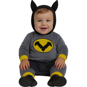 Costume Eroe Notturno Tuta con Cappuccio Travestimento Carnevale Cosplay Batman - 8206