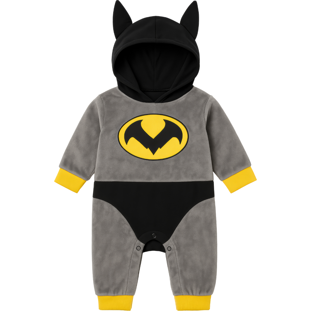 Costume Eroe Notturno Tuta con Cappuccio Travestimento Carnevale Cosplay Batman - 8206