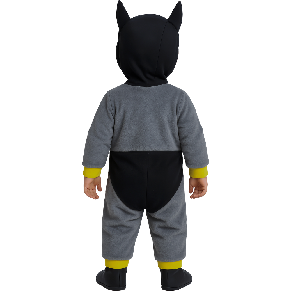 Costume Eroe Notturno Tuta con Cappuccio Travestimento Carnevale Cosplay Batman - 8206