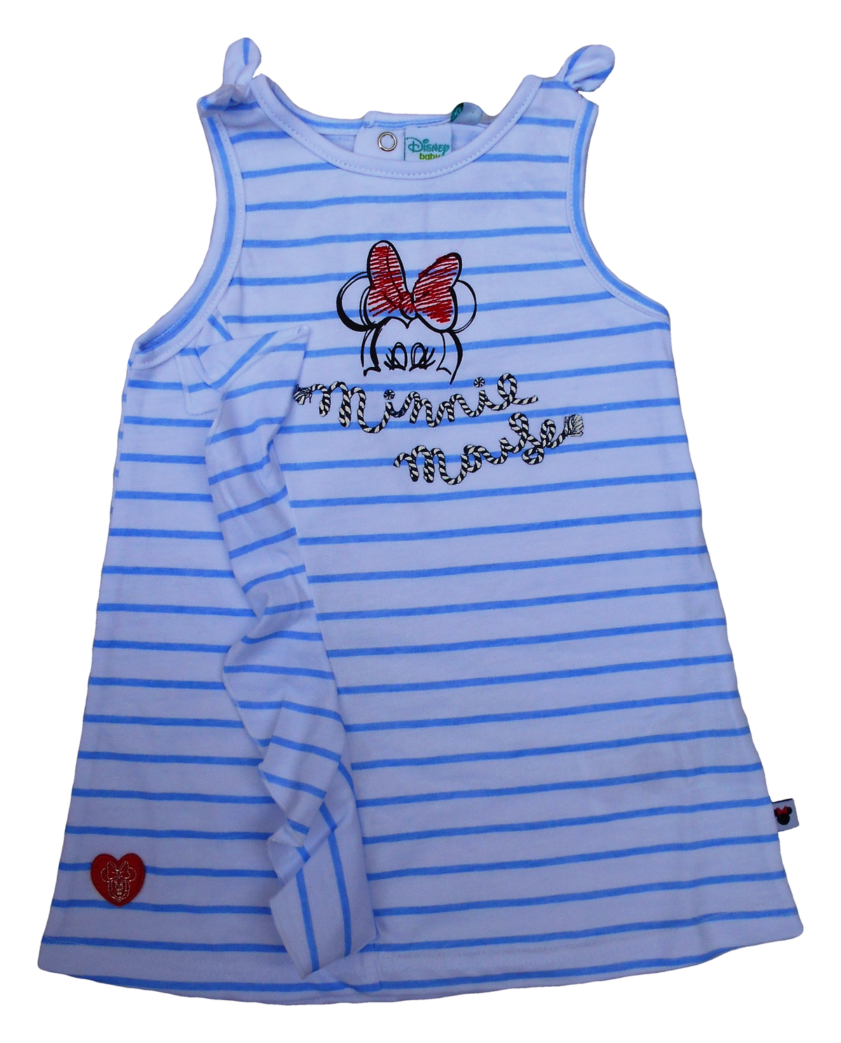Scamiciata Vestito Minnie Mouse DISNEY Neonata Bambina Sun City Taglie 12/36 Mesi - Se0097celeste